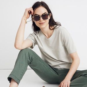 Madewell | Sunfaded Sage Easy Crop Pocket Tee